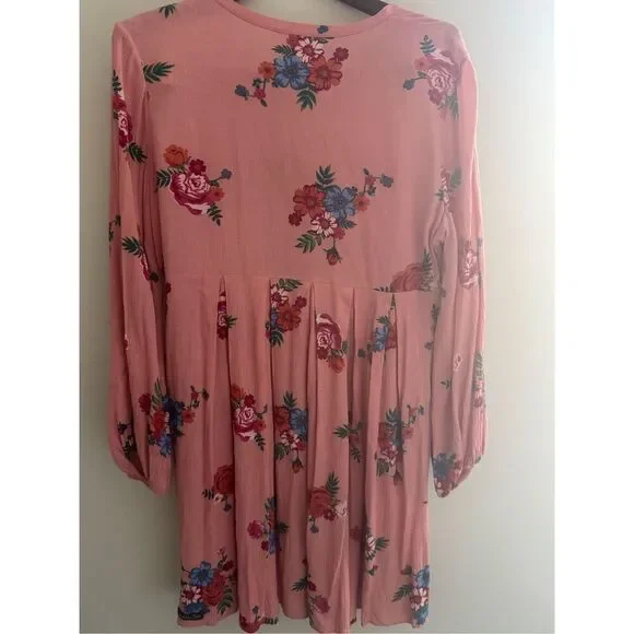 Matilda Jane Let’s Go Out Peach Floral Pleated Dress- small - Picture 5 of 7